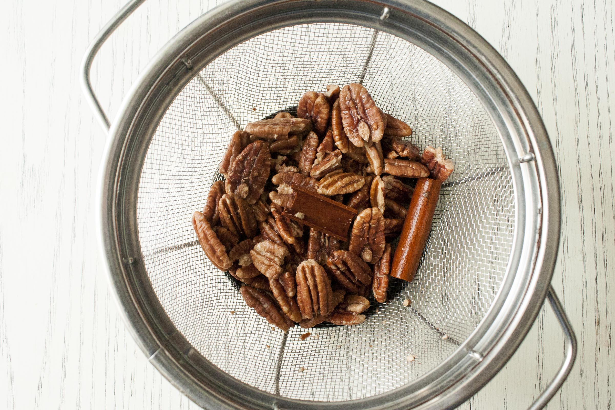 Soaked Pecans and Cinnamon Sticks for Pumpkin Pecan Milk. lifeasweccokit.com