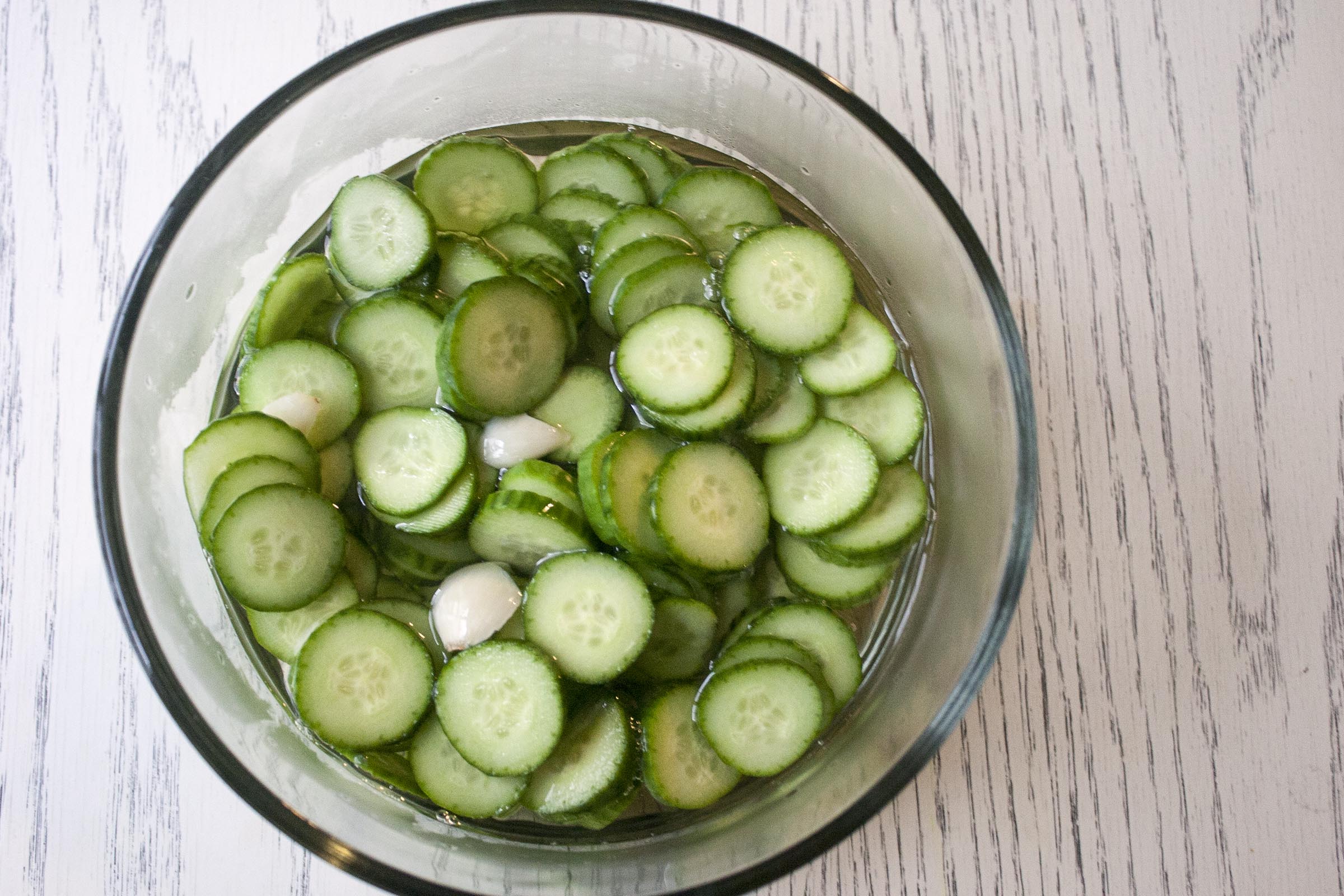 Rice vinegar pickles to go on Mushroom Steamed Buns. lifeaswecookit.com