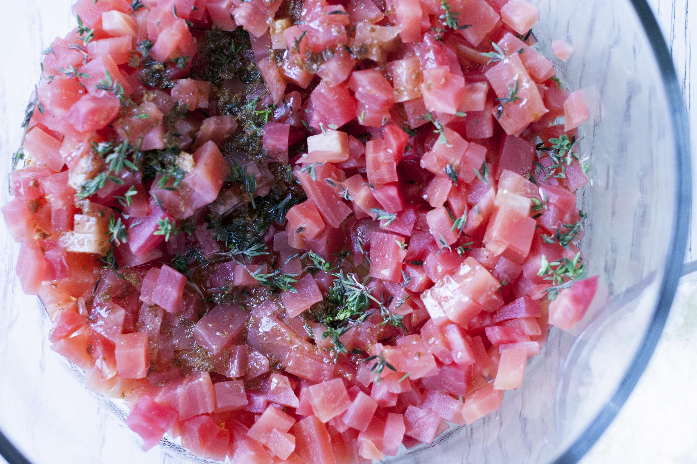 Roasted Chioggia Beets tossed with Browned Butter and Thyme