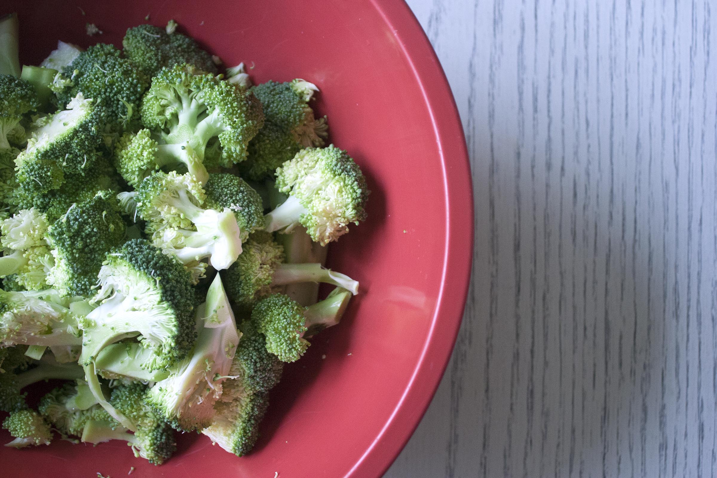 Broccoli about to be blanched for Broccoli Cheddar Quinoa Cakes. www.lifeaswecookit.com