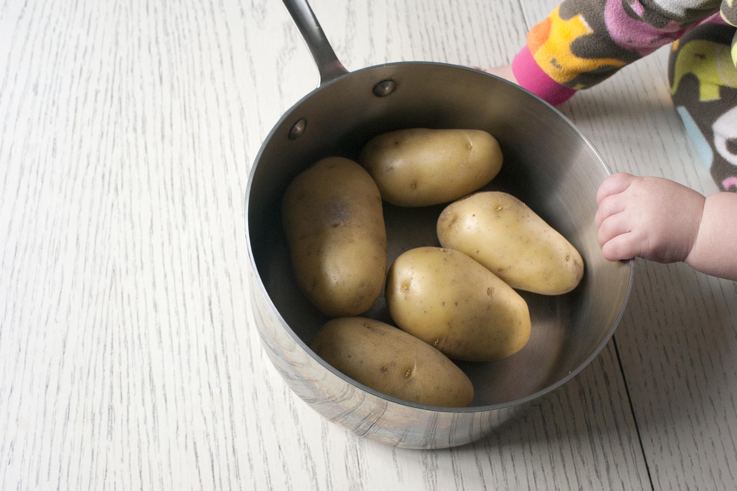 Boiling potatoes for Furikake Roasted Potatoes. lifeaswecookit.com