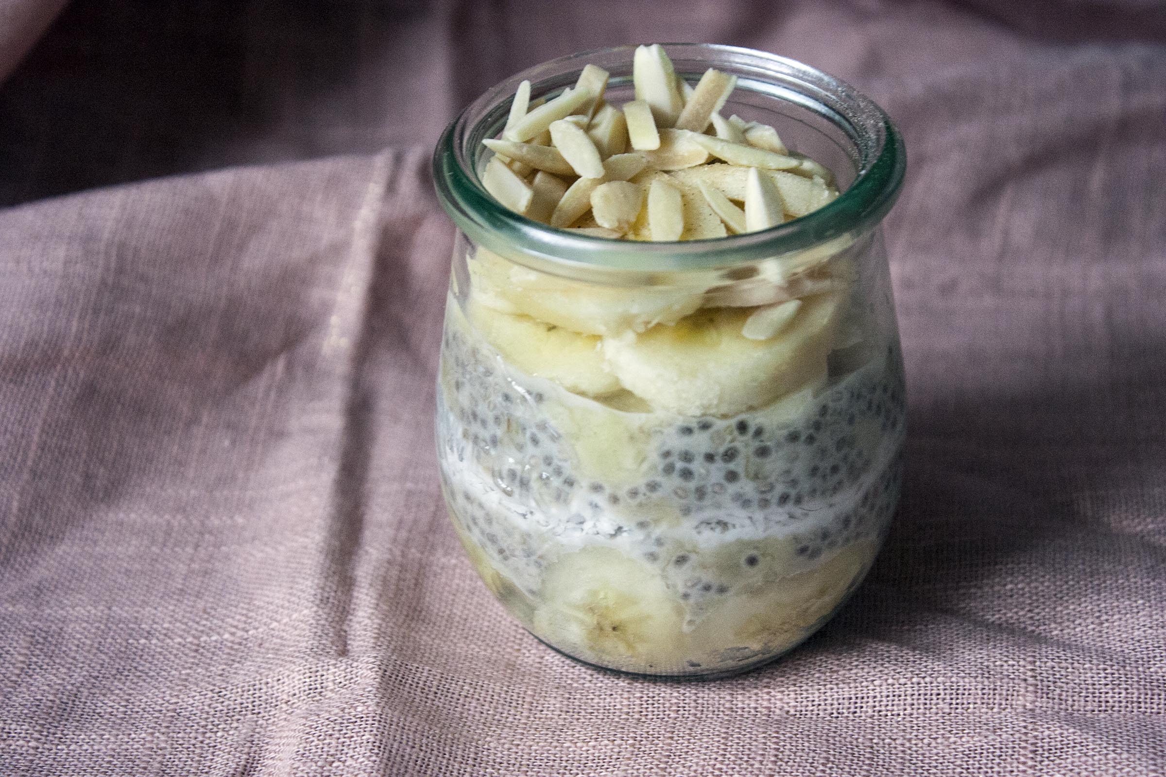Creamy, lightly spiced Banana Cardamom Chia Pudding whisked together with Homemade Coconut Milk. www.lifeaswecookit.com
