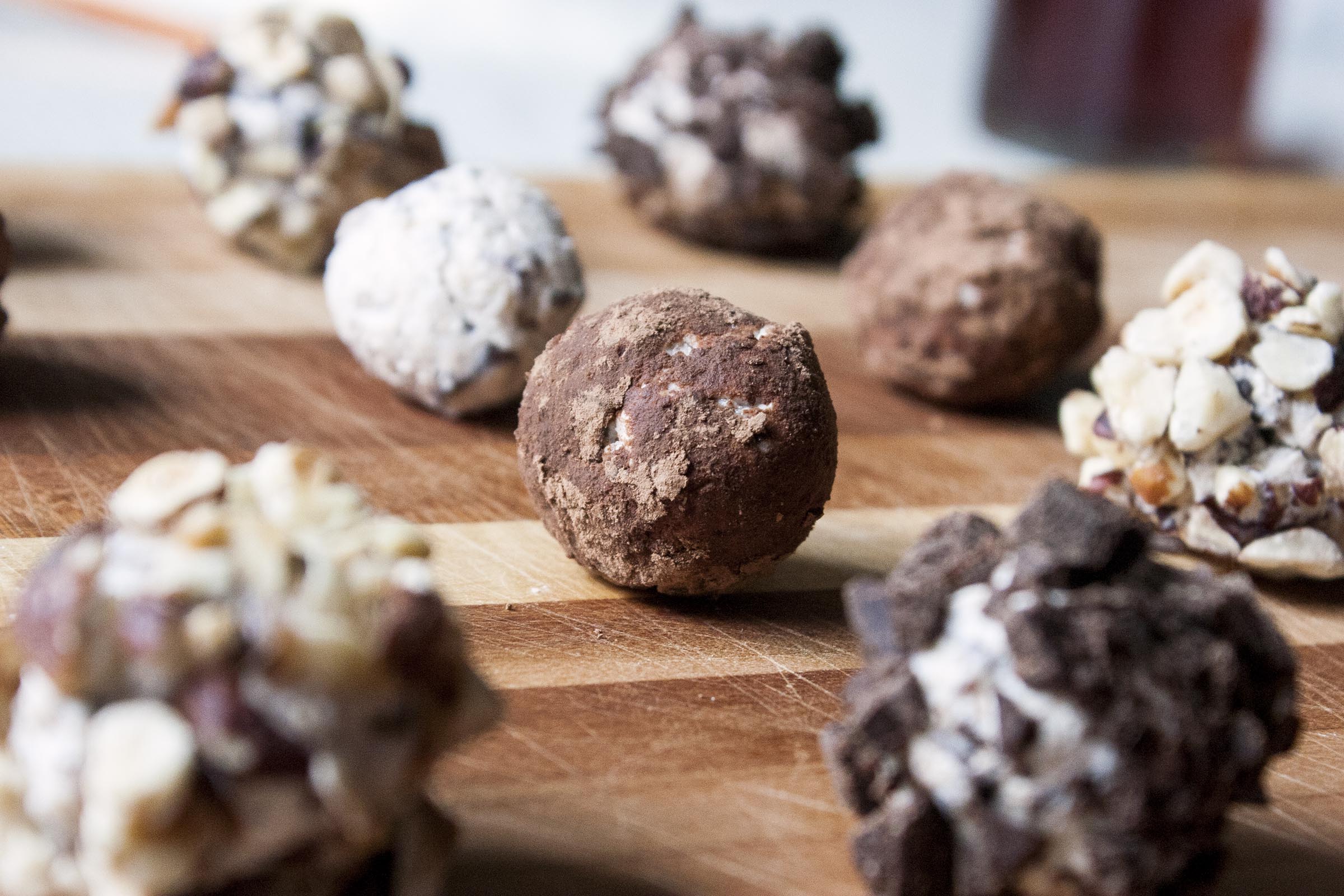 Four Ingredient Coated Chocolate Hazelnut Goat Cheese Truffles. www.lifeaswecookit.com