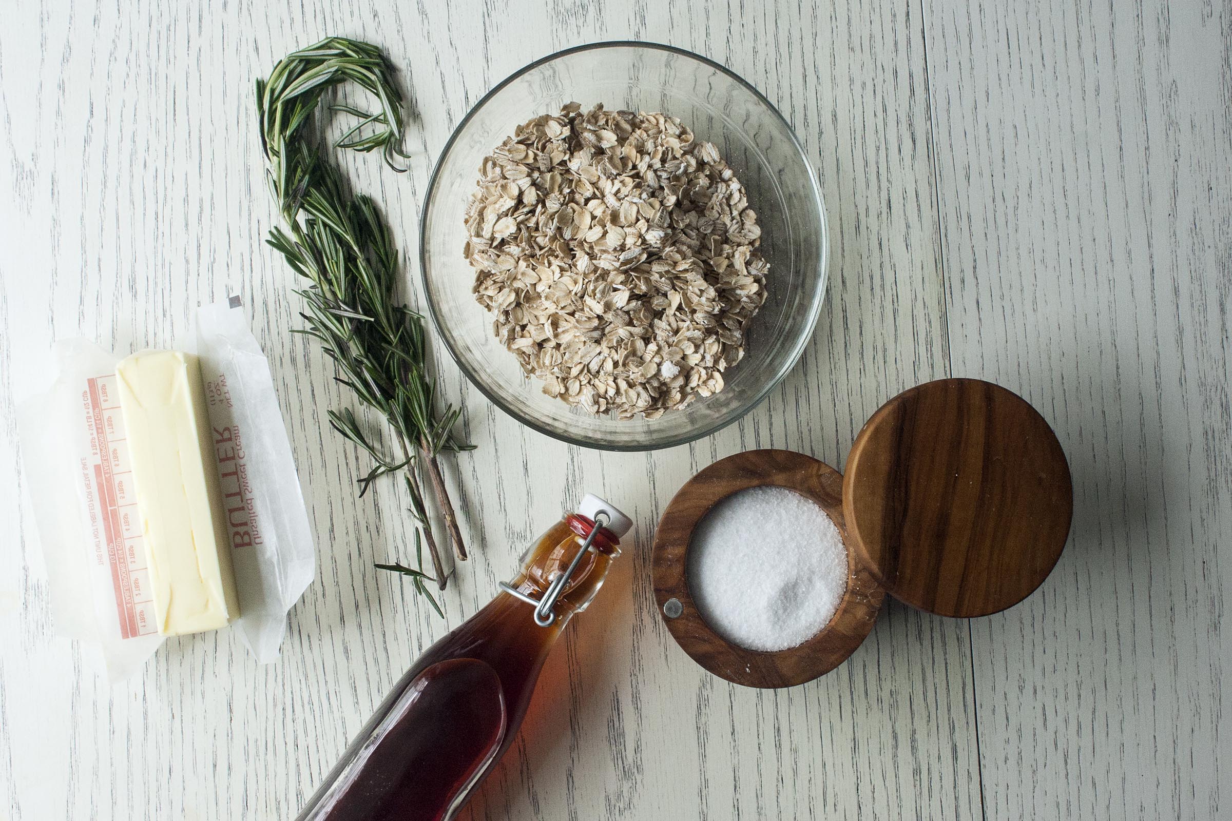 Butter Salted Rosemary Oat Bark Ingredients. www.lifeaswecookit.com