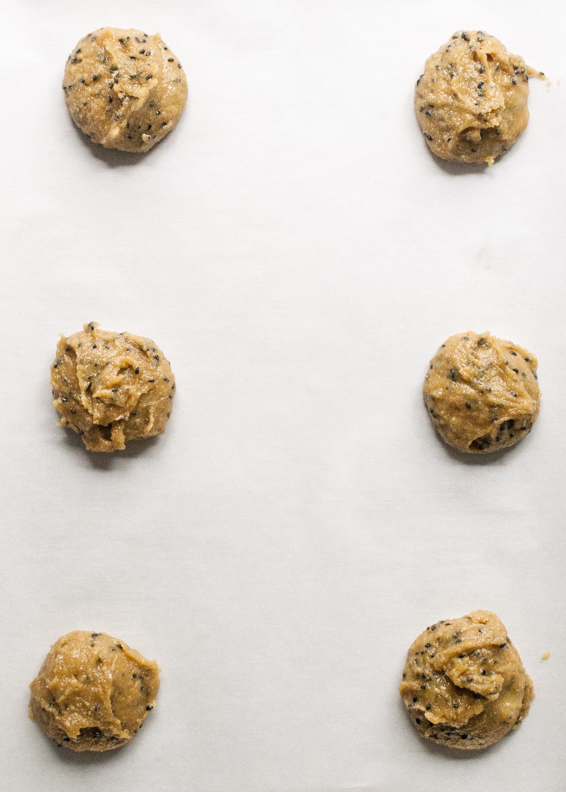 Triple Sesame Cookie dough, headed into the oven. www.lifeaswecookit.com