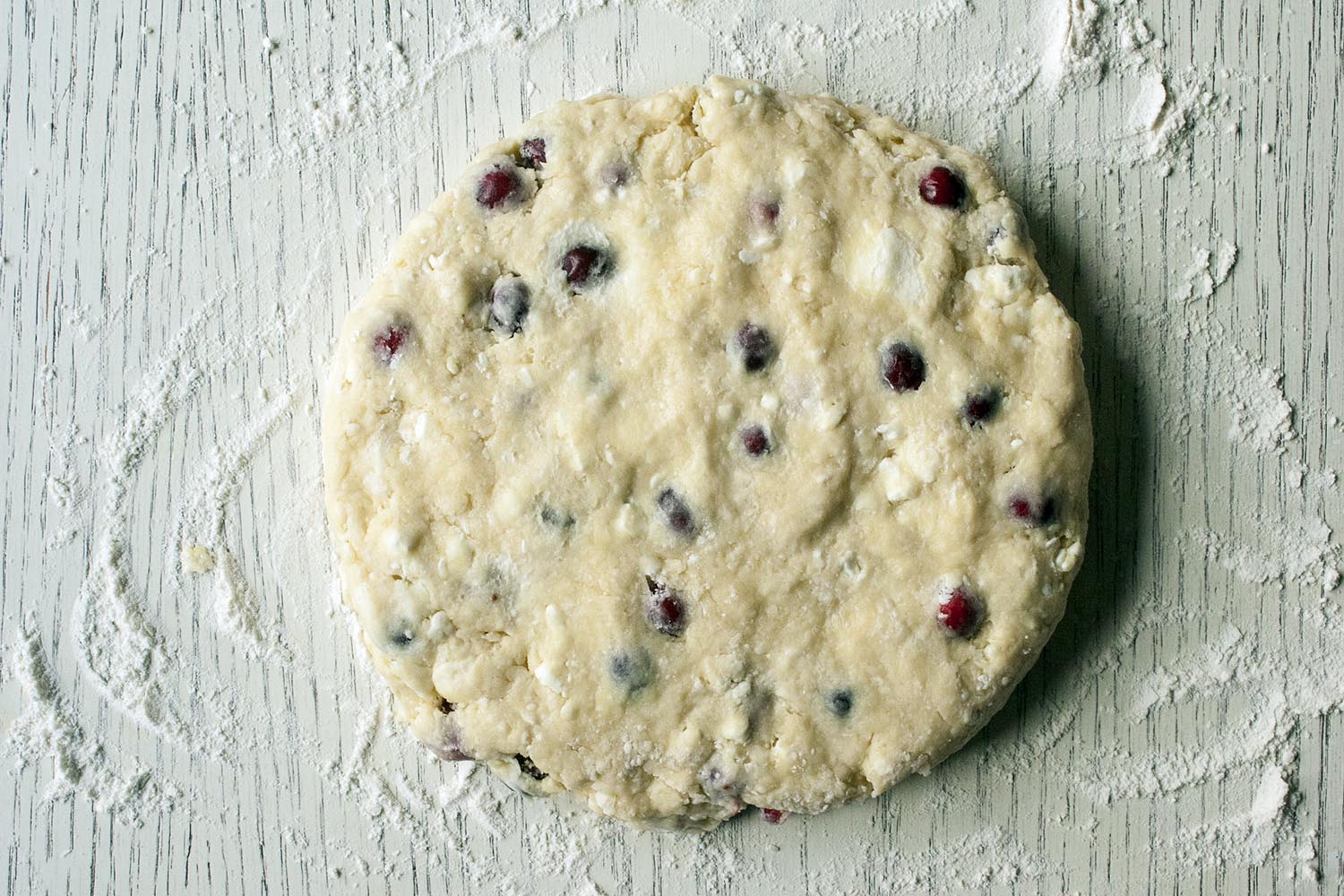 Cranberry Feta Scone Dough into a round 1-inch high. www.lifeaswecookit.com