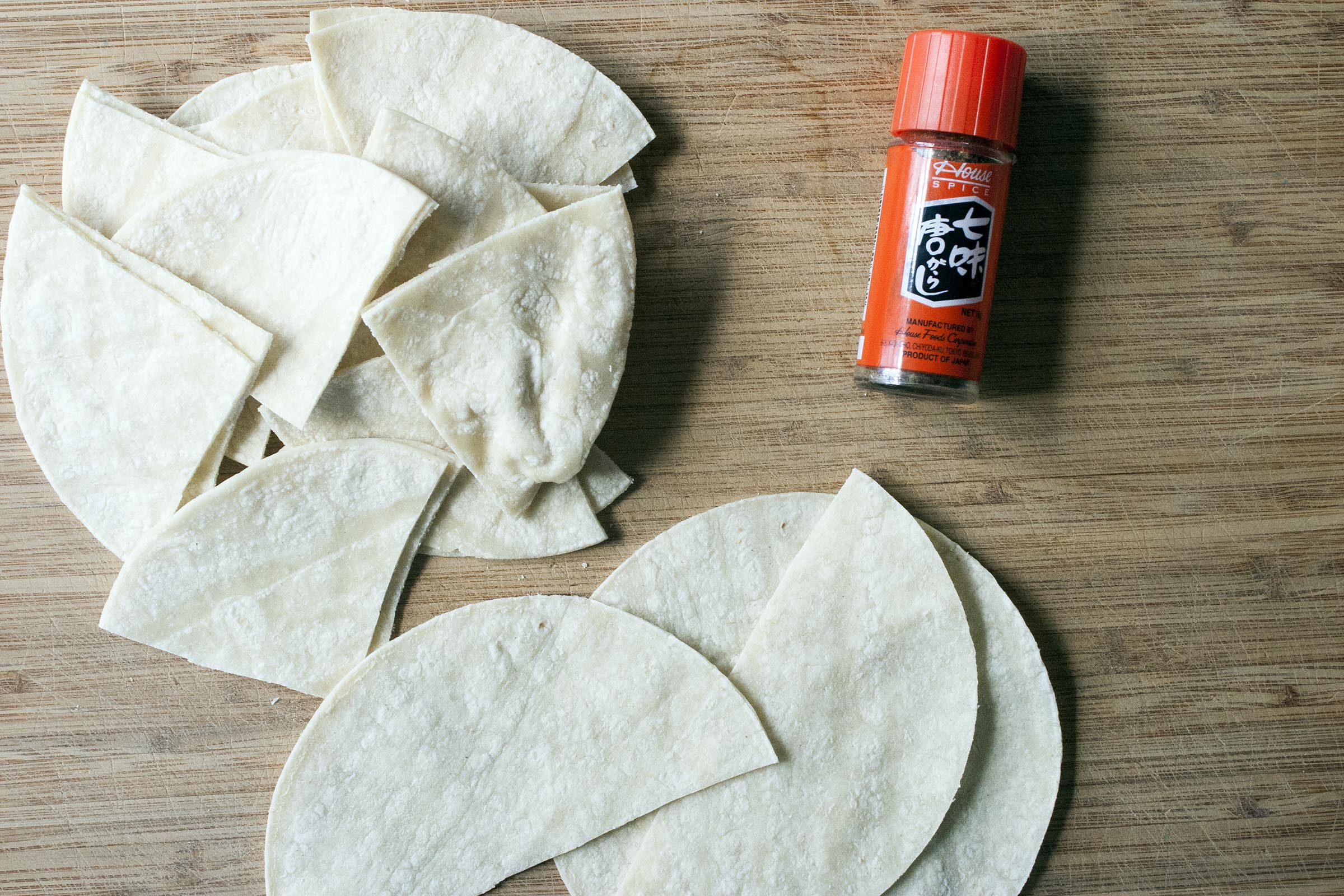 Corn Tortillas and Japanese 7 Spice Seasoning Blend for Tortilla Chips. www.lifeaswecookit.com