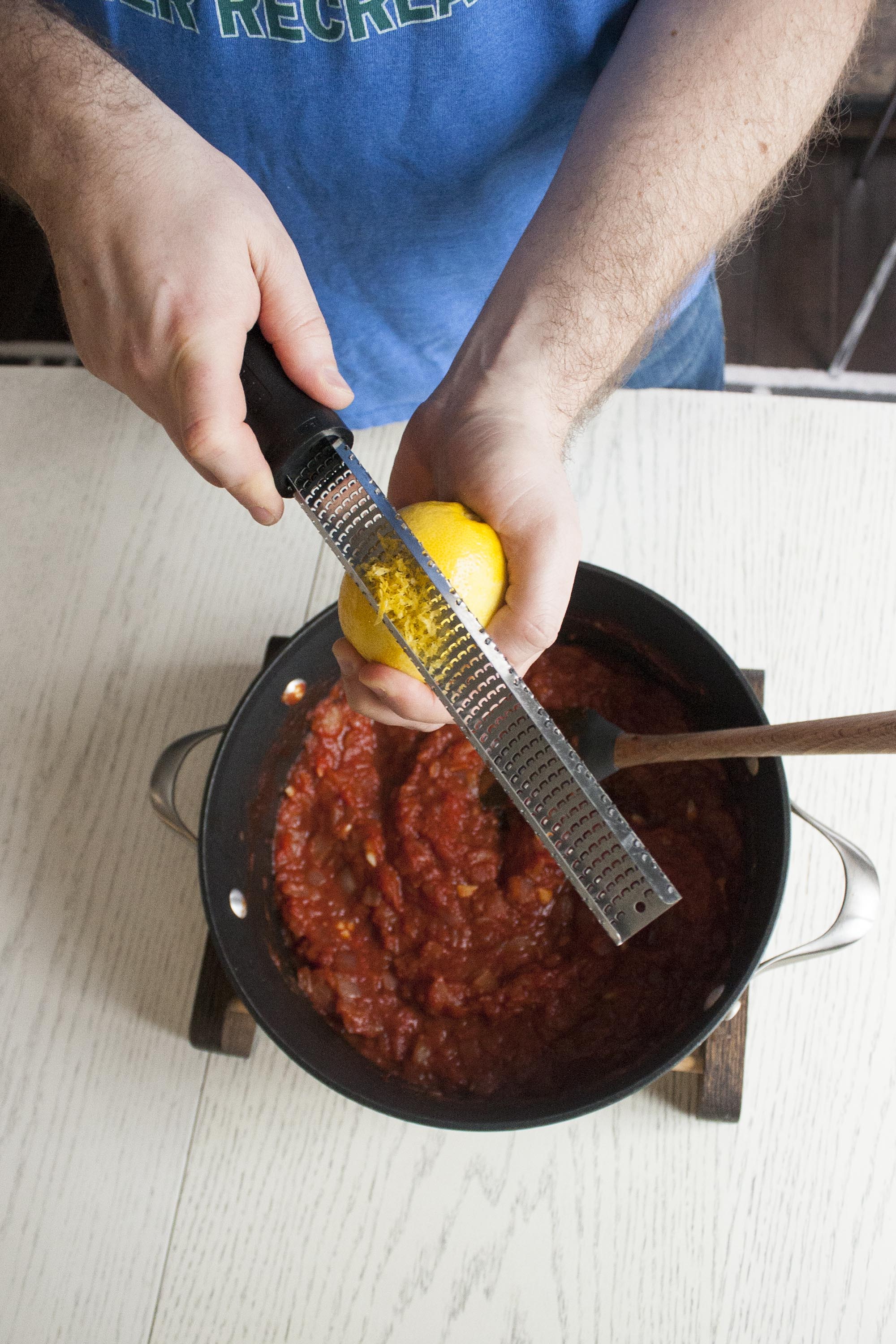 Lemon Tomato Sauce for Lemony Eggplant and Tomato Sheet Pan Roast. www.lifeaswecookit.com