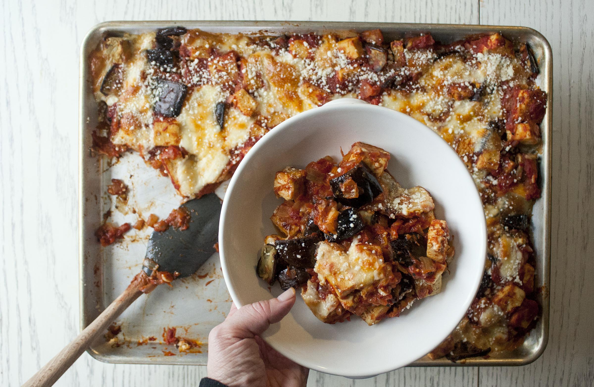 Lemony Eggplant and Tofu Sheet Pan Roast. www.lifeaswecookit.com