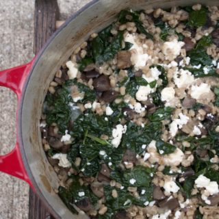 Creamy, ultra-savory Kale and Mushroom Baked Barley Risotto. lifeaswecookit.com